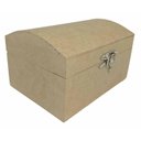 Ver imagem 1 de Baú Baulado Mdf Liso G 34X24X18 Fecho/Dobradiça Metal