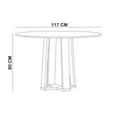 Ver imagem 4 de Mesa de Jantar 4 Lugares Redonda 117cm Tampo Mdf com Vidro Belly N01 Ypê Off White - Lyam Decor