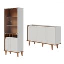 Ver imagem 2 de Sala de Estar Completa Boss 7 Portas 4 Prateleiras Off White/freijó - Pnr Móveis