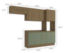 Ver imagem 3 de Armário de Cozinha Modulada Completa Reta 5 Peças 2,70m 294 Botanic Kappesberg