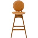 Ver imagem 3 de Kit 04 Banquetas Alta para Cozinha Bar Estofada Rattan Ibis L02 Couríssimo Whisky - Lyam Decor