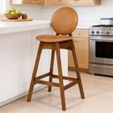 Ver imagem 2 de Kit 04 Banquetas Alta para Cozinha Bar Estofada Rattan Ibis L02 Couríssimo Whisky - Lyam Decor