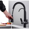 Torneira Luxo Gourmet Monocomando Filtro Preto Quente Frio Extensivel 360 Regulavel Cozinha Mesa - 3