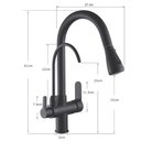 Ver imagem 2 de Torneira Luxo Gourmet Monocomando Filtro Preto Quente Frio Extensivel 360 Regulavel Cozinha Mesa