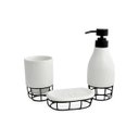 Ver imagem 1 de Kit 3 Peças para Banheiro Lather em Cerâmica C/suporte Metal