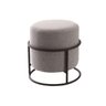 Puff Banqueta Decorativo Atlanta Redondo tecido Linho Base Aço Preto Epóxi Poltronas do Sul - 1