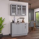 Ver imagem 3 de Armário de Cozinha Modulada Compacta Fidelitá Nara 100% MDF 2 Peças 120cm 6 Portas 2 Gavetas sem