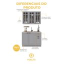 Ver imagem 5 de Armário de Cozinha Modulada Compacta Fidelitá Nara 100% MDF 2 Peças 120cm 6 Portas 2 Gavetas sem