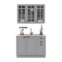Ver imagem 1 de Armário de Cozinha Modulada Compacta Fidelitá Nara 100% MDF 2 Peças 120cm 6 Portas 2 Gavetas sem