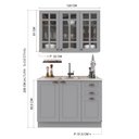 Ver imagem 2 de Armário de Cozinha Modulada Compacta Fidelitá Nara 100% MDF 2 Peças 120cm 6 Portas 2 Gavetas sem