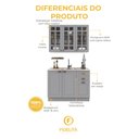 Ver imagem 5 de Armário de Cozinha Modulada Compacta Fidelitá Nara 100% MDF 2 Peças 120cm 6 Portas 2 Gavetas sem
