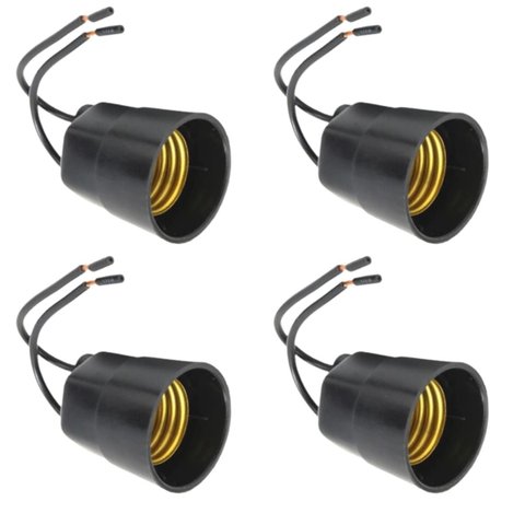 Soquete com Rabicho Minion Preto Bocal P/ Lâmpada E27 | Utilimix | 04 Un