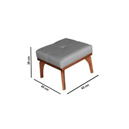 Poltrona Amamentação Aquila Luxo Balanço com Puff Linho Grafite com Capitonê - Ideal Móveis - 5