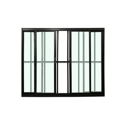 Janela 4 Folhas com Grade Preto 120x200 Linha 18 Esmeralda
