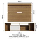 Ver imagem 4 de Rack Madesa Cancun e Painel para Tv até 65 Polegadas - Rustic/rustic/branco