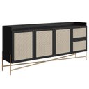 Ver imagem 1 de Balcão Aparador Buffet 3 Portas 180cm Arlo A10 Nero/dourado - Mpozenato