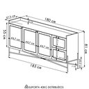 Ver imagem 4 de Balcão Aparador Buffet 3 Portas 180cm Arlo A10 Nero/dourado - Mpozenato
