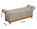 Ver imagem 6 de Recamier Baú Decorativo Atenas 1,50m Premium Sofá para Cama Casal Estilo Estofado Cor Bege