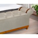 Ver imagem 3 de Recamier Baú Decorativo Atenas 1,50m Premium Sofá para Cama Casal Estilo Estofado Cor Bege