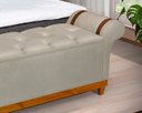Ver imagem 3 de Recamier Baú Decorativo Atenas 1,50m Premium Sofá para Cama Casal Estilo Estofado Cor Bege