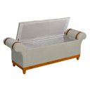 Ver imagem 5 de Recamier Baú Decorativo Atenas 1,50m Premium Sofá para Cama Casal Estilo Estofado Cor Bege