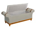 Ver imagem 5 de Recamier Baú Decorativo Atenas 1,50m Premium Sofá para Cama Casal Estilo Estofado Cor Bege