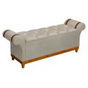 Ver imagem 1 de Recamier Baú Decorativo Atenas 1,50m Premium Sofá para Cama Casal Estilo Estofado Cor Bege