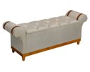 Ver imagem 1 de Recamier Baú Decorativo Atenas 1,50m Premium Sofá para Cama Casal Estilo Estofado Cor Bege