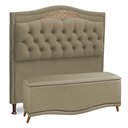 Ver imagem 1 de Cabeceira e Calçadeira Baú Cama Box Casal Queen Size Belize 160cm Corano Areia - Desk Design