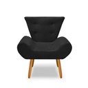 Ver imagem 3 de Kit 2 Poltrona Emilia +puff Redondo Decorativo:preto