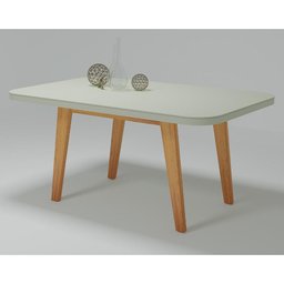 Mesa de Jantar Tampo Mdf e Vidro 1,20m X 0,80m Naturale Firenze Bom Pastor - 1