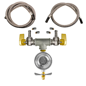 Kit Dupla Saída de Gás Registro Aliança 1kg Flexível:1m + 1,50m