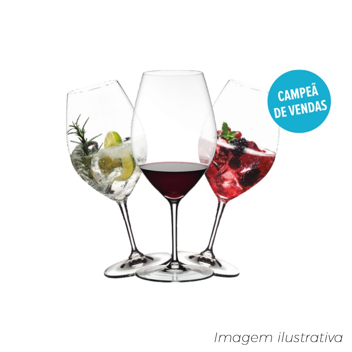 Kit 2 Taças de Cristal Riedel Ouverture Gin Vinho Copo 995ml - 5