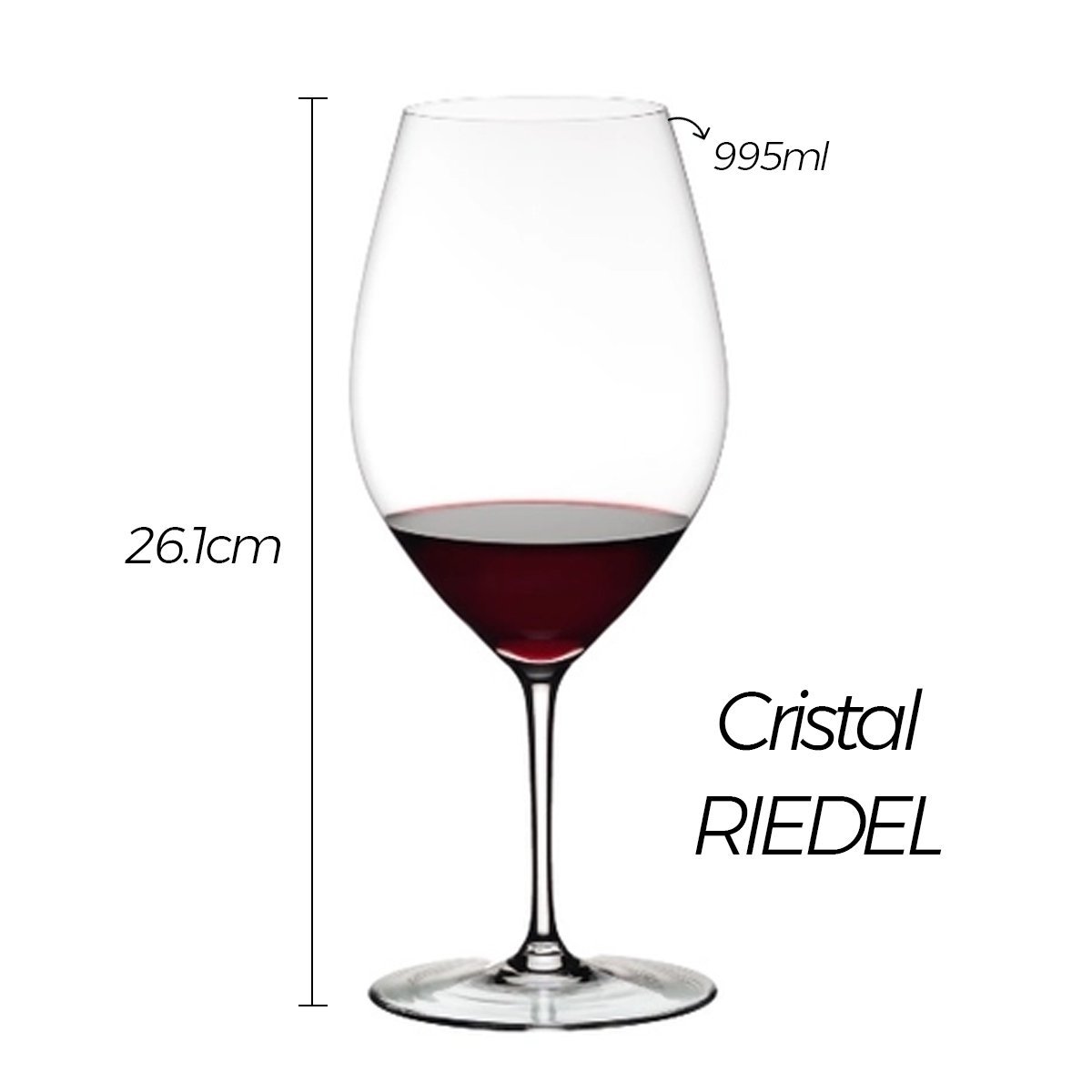 Kit 2 Taças de Cristal Riedel Ouverture Gin Vinho Copo 995ml - 4