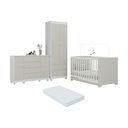 Ver imagem 1 de Quarto de Bebê Completo Berço Americano 3 em 1 Colchão Allegra Multimóveis Mp4610 Branco/off