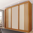 Ver imagem 1 de Guarda-Roupa 3 Portas Portas Ripadas Milano MDF Marrom/Cinamomo/Off White