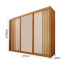 Ver imagem 3 de Guarda-Roupa 3 Portas Portas Ripadas Milano MDF Marrom/Cinamomo/Off White