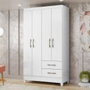 Ver imagem 2 de Guarda-Roupa Solteiro 4 Portas 2 Gavetas e Pés Chile