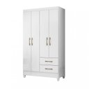 Ver imagem 4 de Guarda-Roupa Solteiro 4 Portas 2 Gavetas e Pés Chile