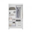 Ver imagem 3 de Guarda-Roupa Solteiro 4 Portas 2 Gavetas e Pés Chile Branco