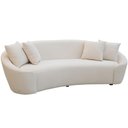 Ver imagem 1 de Sofá 3 Lugares Orgânico Sala de Estar Living 230cm Adam T03 Veludo Bege - Lyam Decor