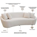 Ver imagem 4 de Sofá 3 Lugares Orgânico Sala de Estar Living 230cm Adam T03 Veludo Bege - Lyam Decor