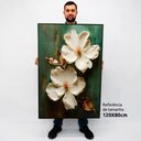 Ver imagem 2 de Quadro Decorativo Caixa Floral Luxo Petúnia Tacolado Moldura Caixa 3cm Madeira com Vidro 80 X 120cm