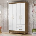 Ver imagem 2 de Guarda-Roupa Solteiro 4 Portas 2 Gavetas e Pés Chile