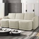 Ver imagem 2 de Sofá Cama Modulado Retrátil e Reclinável Decorativo Varsóvia 306cm Bouclê Bege G33 - Gran Belo