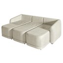 Ver imagem 3 de Sofá Cama Modulado Retrátil e Reclinável Decorativo Varsóvia 306cm Bouclê Bege G33 - Gran Belo