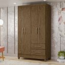 Ver imagem 2 de Guarda-Roupa Solteiro 4 Portas 2 Gavetas e Pés Chile