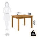 Ver imagem 3 de Conjunto Sala de Jantar Mesa 120cm e 4 Cadeiras Estofadas 100% Madeira Maciça Essen Yescasa Marrom/Nogueira/Cinza
