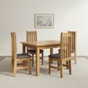 Ver imagem 1 de Conjunto Sala de Jantar Mesa 120cm e 4 Cadeiras Estofadas 100% Madeira Maciça Essen Yescasa Marrom/Nogueira/Cinza