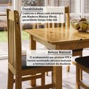 Ver imagem 5 de Conjunto Sala de Jantar Mesa 120cm e 4 Cadeiras Estofadas 100% Madeira Maciça Essen Yescasa Marrom/Nogueira/Cinza